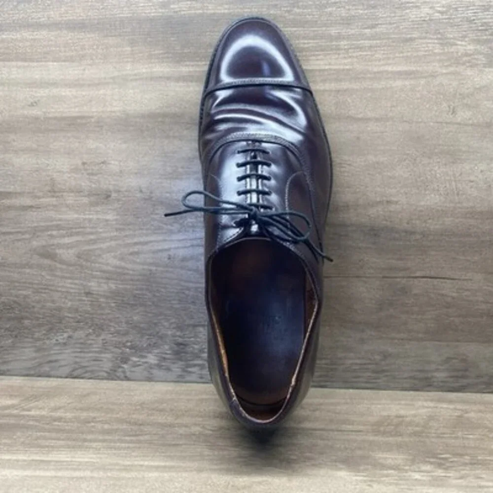 Allen Edmonds Park Avenue Cap Toe Oxfords Mens‎ 10 D5675 Burgundy Leather USA